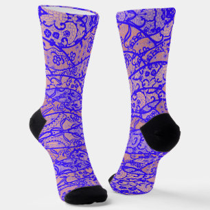 Chaussette Chaussettes Faux Blue Lace Fishnet