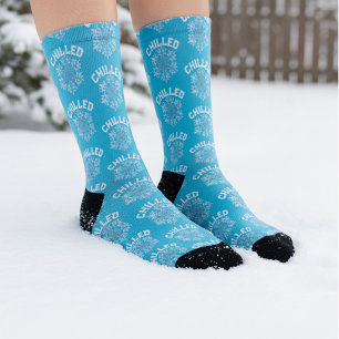 Chaussette Chaussettes flocon de neige sur mesure bleu cool r