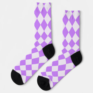 Chaussette Chaussettes folles de Motif de diamants violet et 