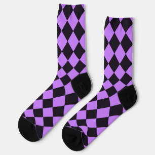 Chaussette Chaussettes folles de Motif Diamond noir et violet