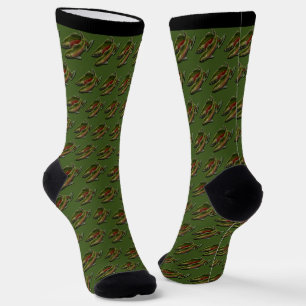 Chaussette Chaussettes Gone Fishing Socks Coho Saumon Art