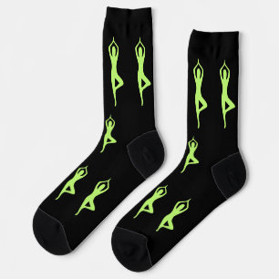 Chaussette Chaussettes graphiques vert noir motif unique