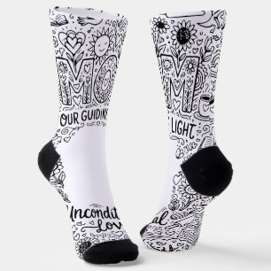 Chaussette Chaussettes "Maman notre lumière directrice" en Do