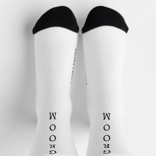 Chaussette Chaussettes Mariages personnalisées en noir et bla