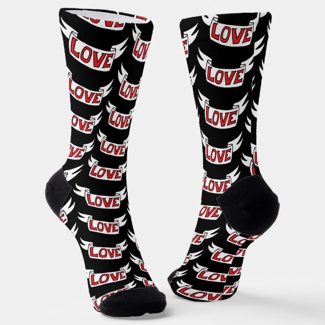 Chaussette Chaussettes Mariages Retro Love Scroll (Angulaire)