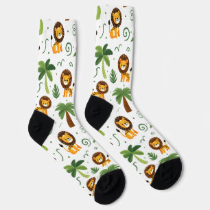 Chaussette Chaussettes mignonnes avec bébé lion safari animal