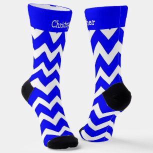 Chaussette Chaussettes motif bleu zig zag