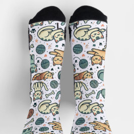 Chaussette Chaussettes Motif Cute Chat - Conception Féline Ad