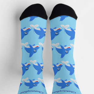 Chaussette Chaussettes motif dauphin bleu