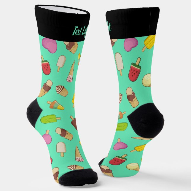 Chaussette Chaussettes Motif de crème glacée (Angulaire)