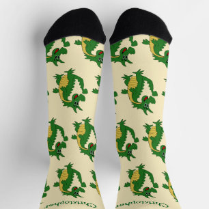 Chaussette Chaussettes motif Dragon Vert