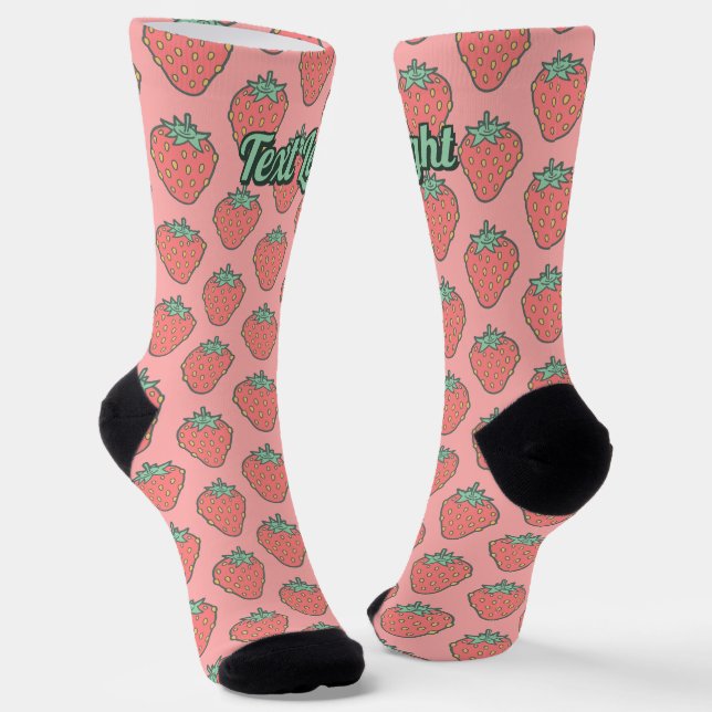 Chaussette Chaussettes Motif Icône fraise (Angulaire)