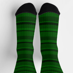 Chaussette Chaussettes motifs à faux tricot vert