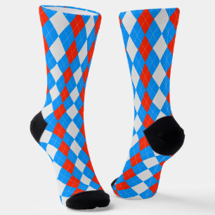 Chaussette Chaussettes Motifs AQUA BLUE & MARASCHINO Jacquard