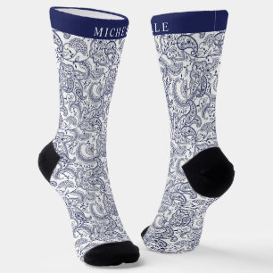 Chaussette Chaussettes Motifs bleu bleu marine bleu blanc mar
