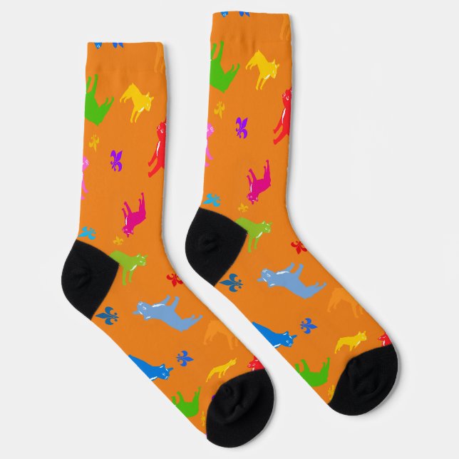 Chaussette Chaussettes motifs de grille linéaire Bulldog (Droite)