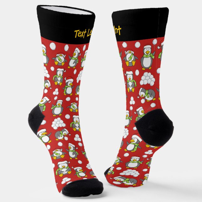Chaussette Chaussettes Motifs de pingouins de Noël (Angulaire)