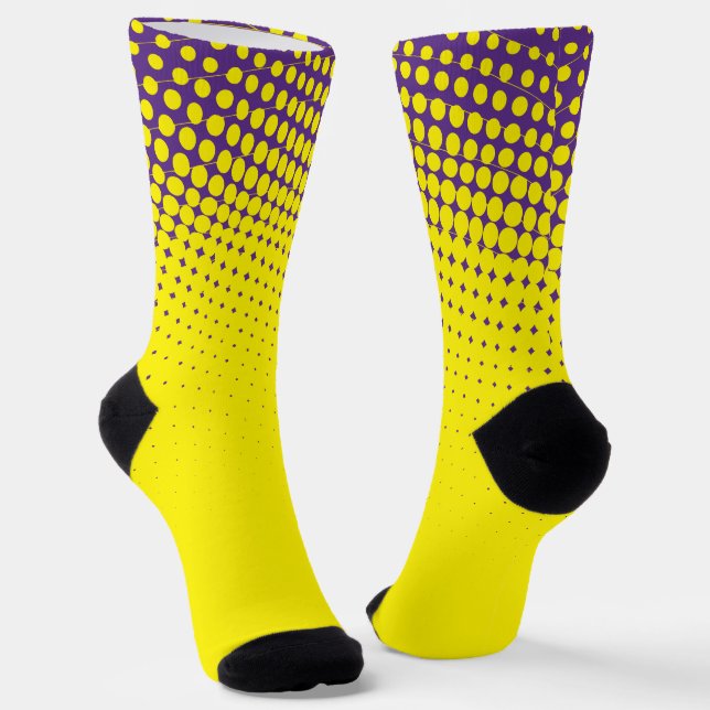 Chaussette Chaussettes Motifs Jaunes Et Violets (Angulaire)