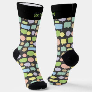 Chaussette Chaussettes Motifs pour bulles de la parole couleu