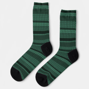 Chaussette Chaussettes motifs turquoises à faux tricot