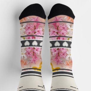 Chaussette Chaussettes numéro de nom de fleur rose