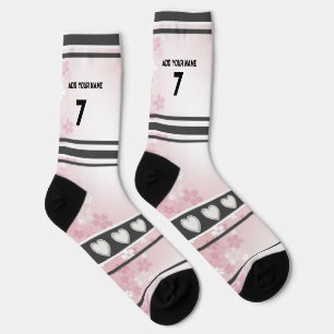 Chaussette Chaussettes numéro nom Fleur Rose