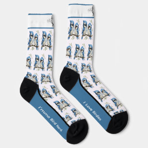 Chaussette Chaussettes Oiseaux Geai Bleu Bizarres