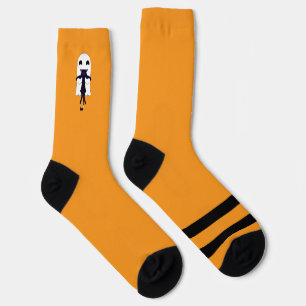 Chaussette Chaussettes Orange et Black Ghost et Cat Crew