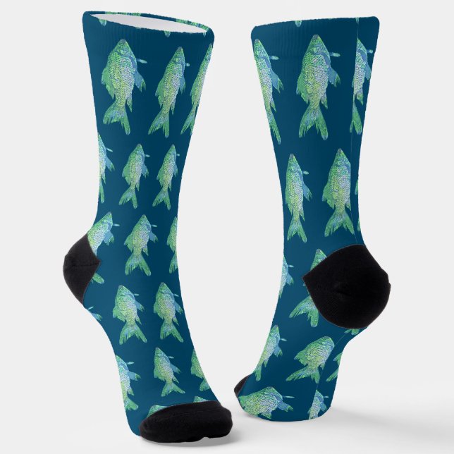 Chaussette Chaussettes papa poisson bleu (Angulaire)