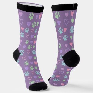 Chaussette Chaussettes Pastel Pawprints & Hearts