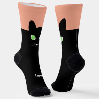 Chaussette Chaussettes personnalisées avec photo de chat noir