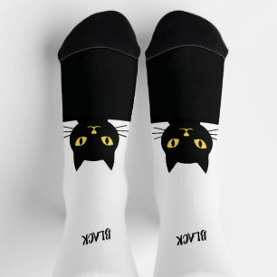 Chaussette Chaussettes Personnalisées Chat Noir - Cadeau pour
