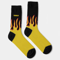 Chaussettes Personnalisées Flamme Jaune et Noir