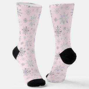 Chaussette Chaussettes personnalisées roses pour les flocons 
