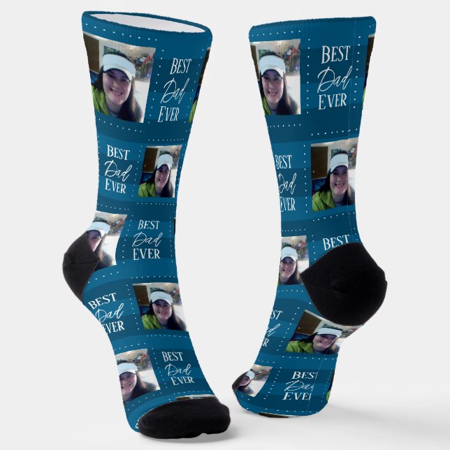 Chaussette Chaussettes photo Meilleur Papa Jamais (Angulaire)