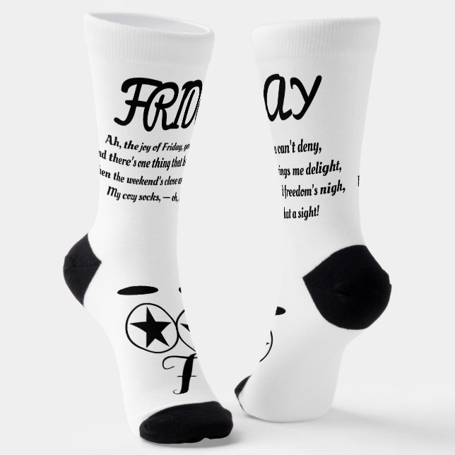 Chaussette Chaussettes poèmes du vendredi - tendance, drôle,  (Angulaire)