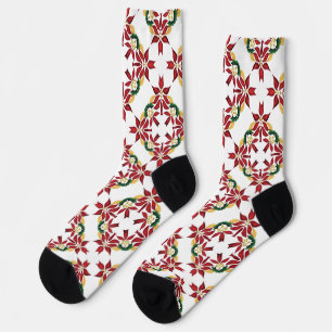 Chaussette chaussettes poinsettia de noël