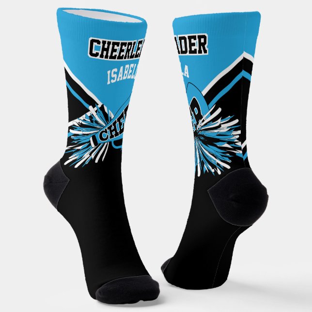 Chaussette Chaussettes Pom-pom girl bleues, blanches et noire (Angulaire)