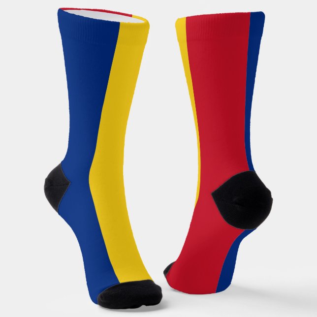 Chaussette Chaussettes pour femmes avec le drapeau de la Roum (Angulaire)