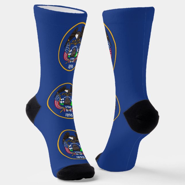 Chaussette Chaussettes pour femmes avec le drapeau de l'Utah, (Angulaire)