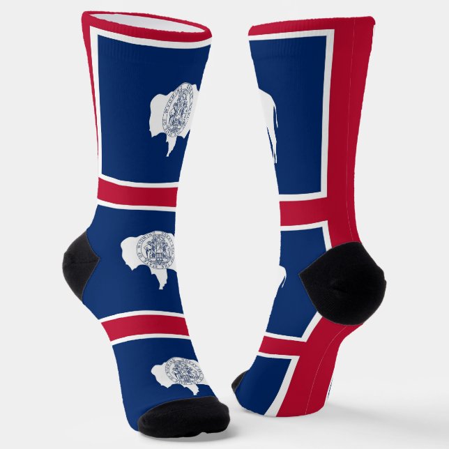 Chaussette Chaussettes pour femmes avec le drapeau du Wyoming (Angulaire)