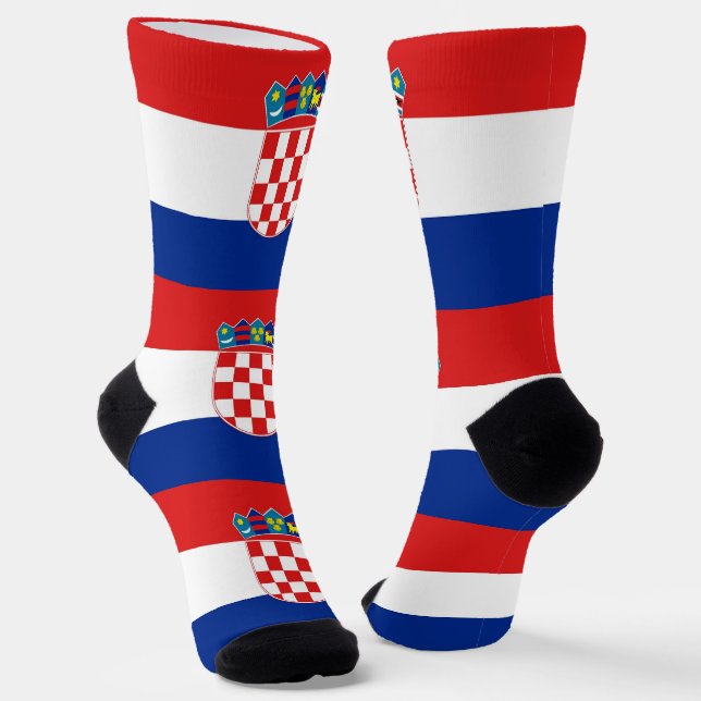 Chaussette Chaussettes pour hommes avec drapeau de Croatie (Angulaire)