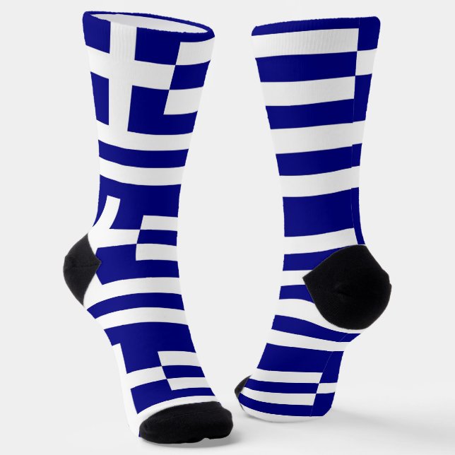 Chaussette Chaussettes pour hommes avec drapeau de la Grèce (Angulaire)