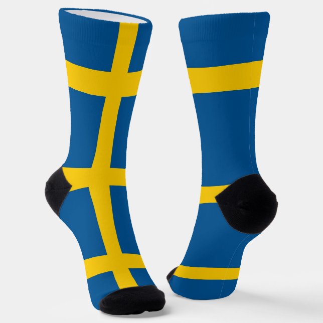 Chaussette Chaussettes pour hommes avec drapeau de Suède (Angulaire)
