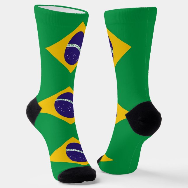 Chaussette Chaussettes pour hommes avec drapeau du Brésil (Angulaire)
