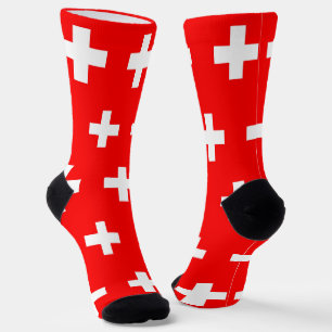 Chaussette Chaussettes pour hommes avec drapeau suisse