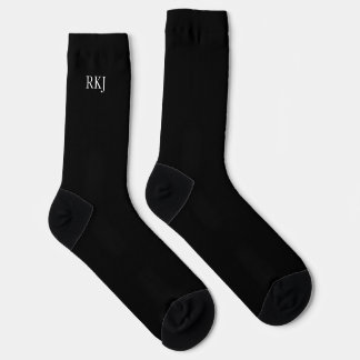 Chaussette Chaussettes pour hommes noires avec initiales