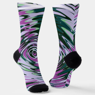 Chaussette Chaussettes pourpres et vertes avec perruques Abst