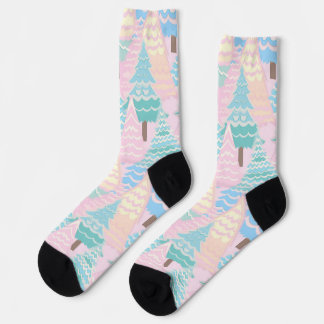 Chaussette Chaussettes préppy pastel à motif sapin de Noël