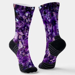 Chaussette Chaussettes Qui Rock Purple Améthyste Géode Crysta